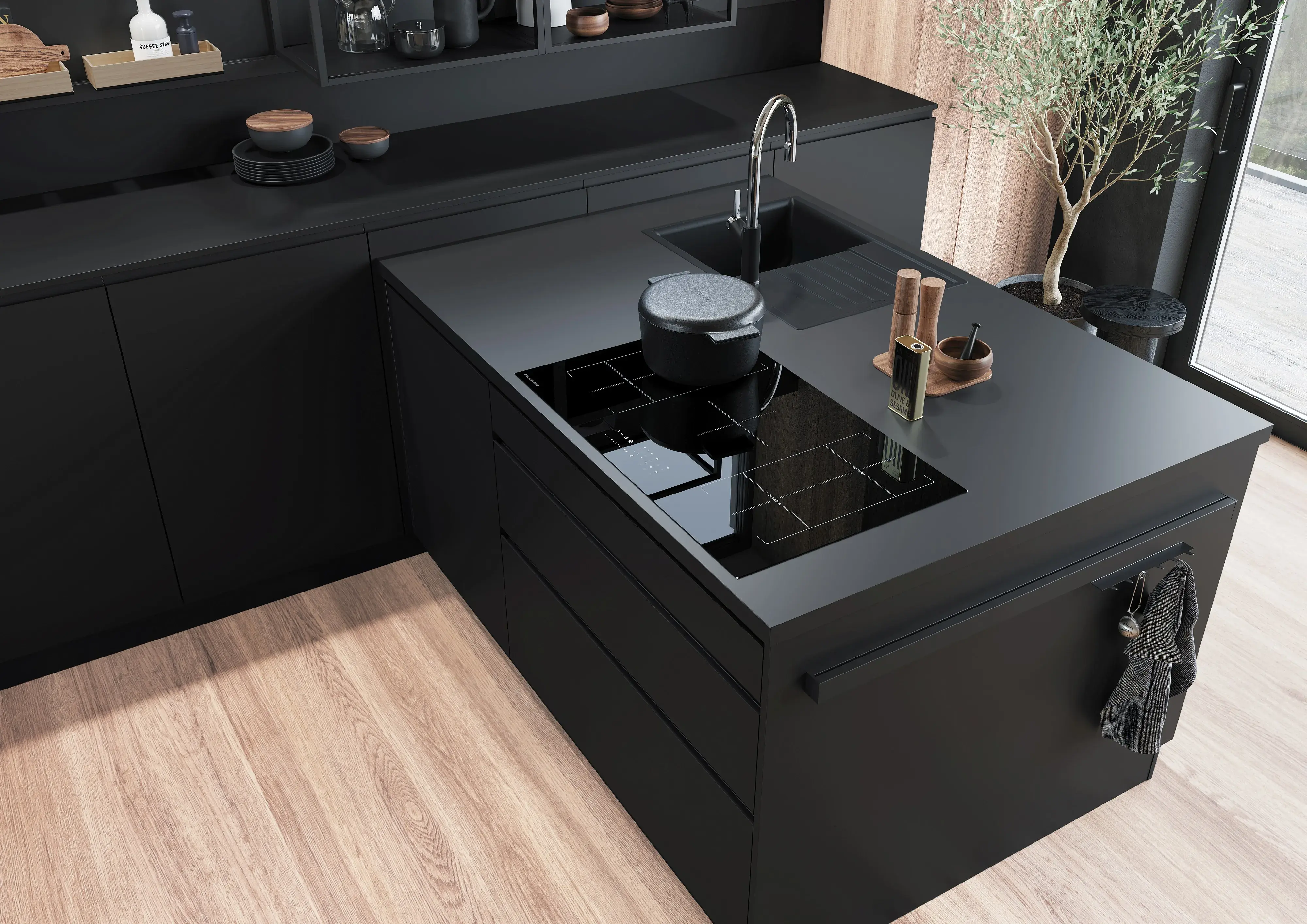 Häcker Mattlack Schwarz